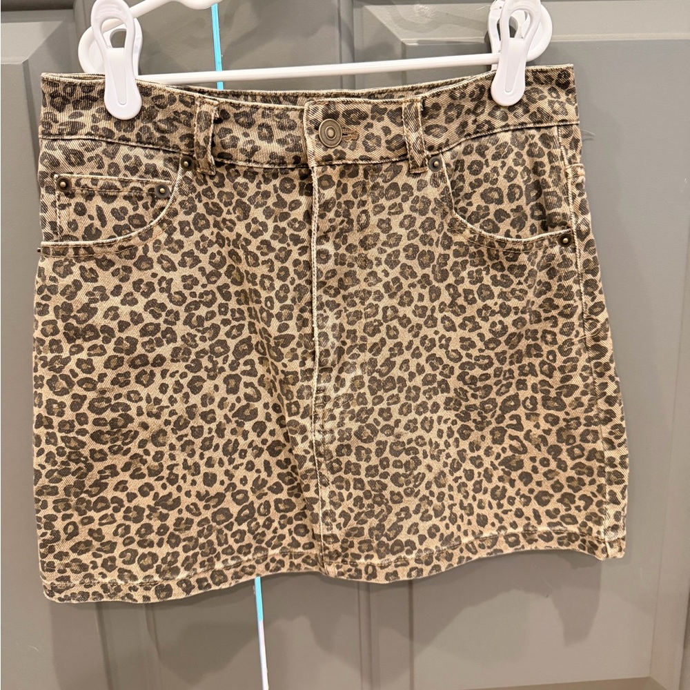 Workshop Republic Clothing Animal Print Mini Skirt